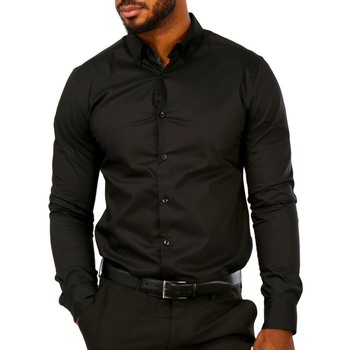 Mens black dress shirt xxl