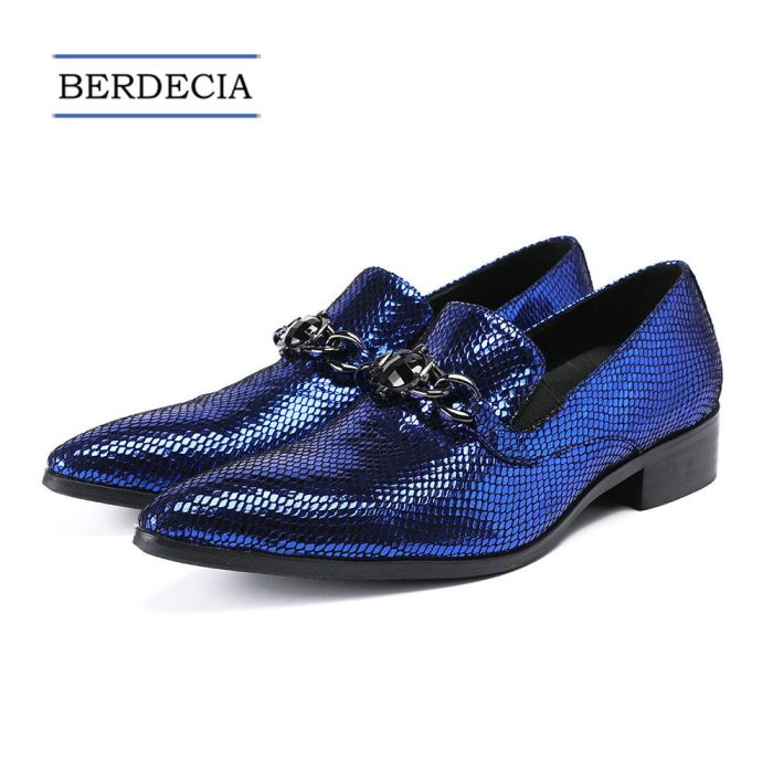 Royal blue men's dress shoes