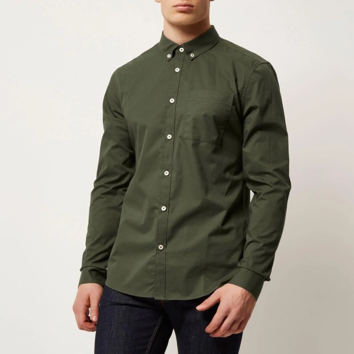 Olive dress shirt men