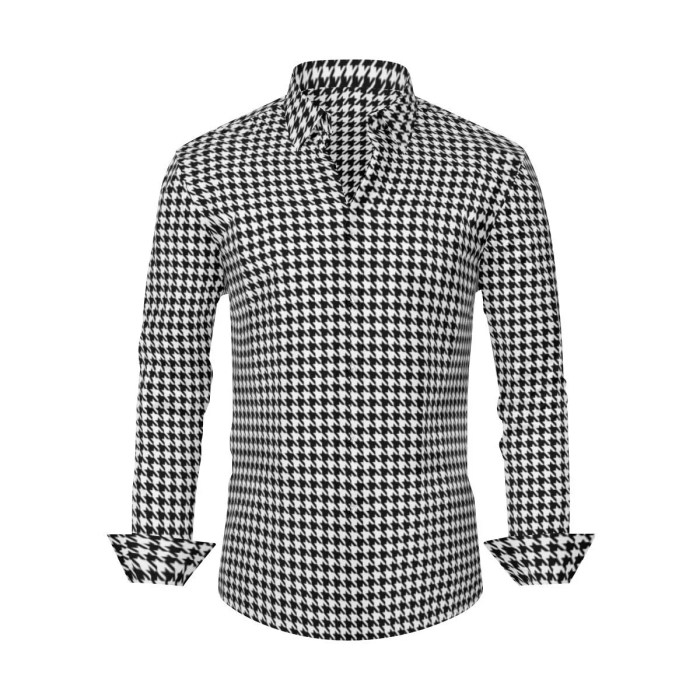 Mens houndstooth dress shirt